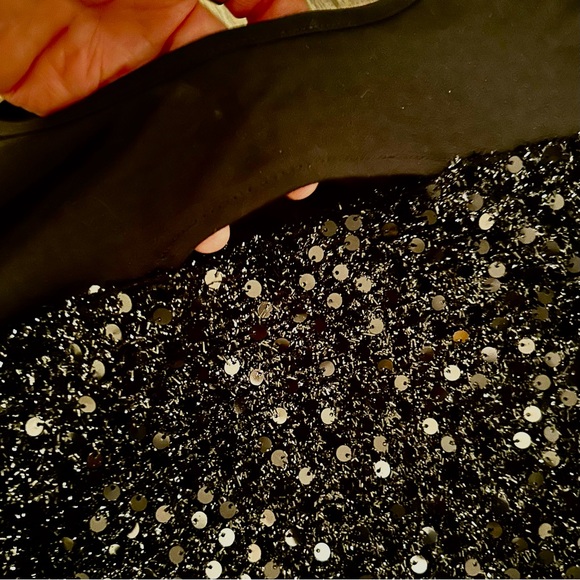Final Markdown- Black Sequin Bare Shoulder Top - Picture 4 of 9